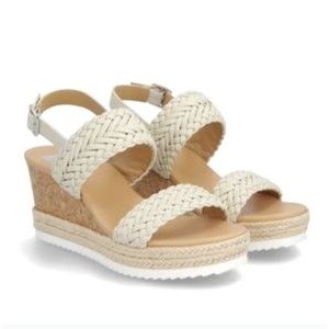 DV by Dolce Vita Elton Woven Platform Wedge Off-White Women's Size 9.5 NEW